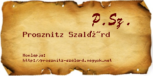 Prosznitz Szalárd névjegykártya